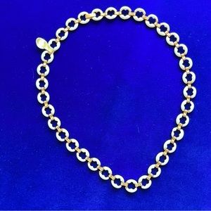 NWT Vtg Gold & White Necklace Heart Shaped